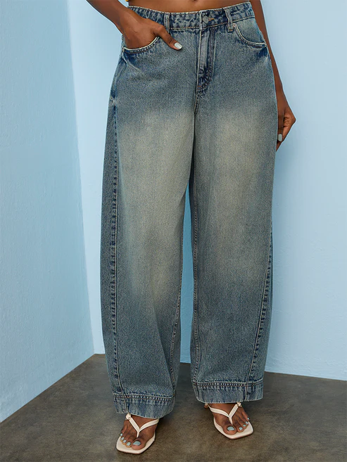 Nuon Blue Mid-Wash High-Rise Jeans